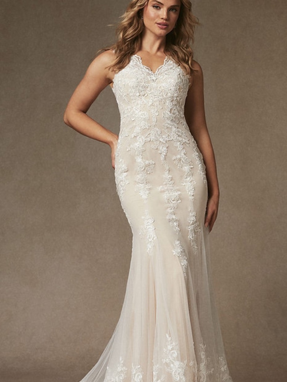 NWT Azazie Ivory Lace Mermaid Wedding Gown